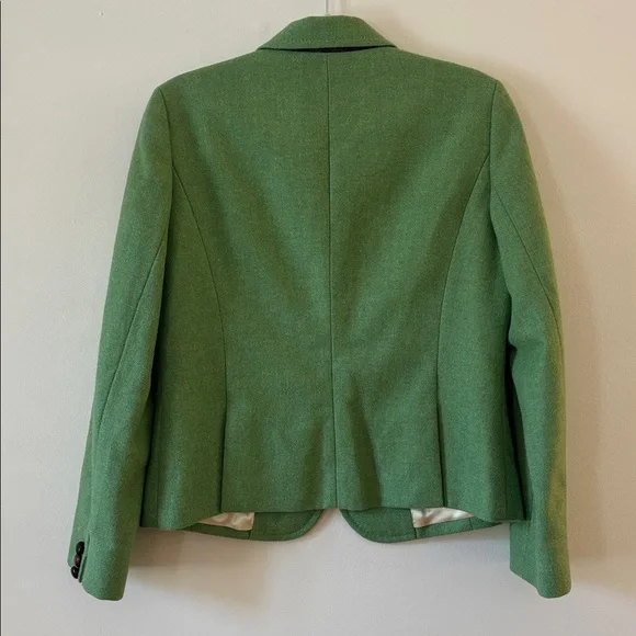 Vintage J Crew Scotland Wool Robert Noble Green Button Blazer Women’s 6 Small